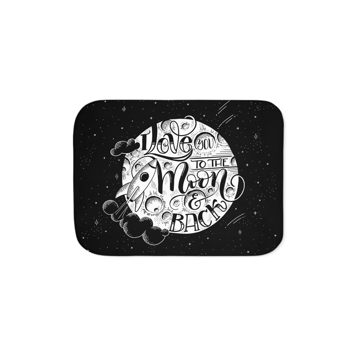 I love you to the moon and back - Sherpa Blanket - howjoyfulshop