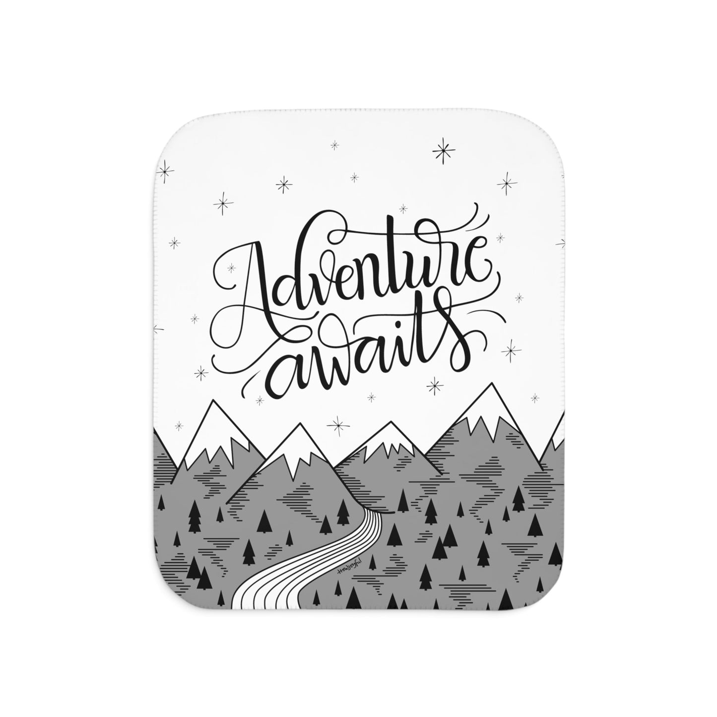 Adventure awaits mountains - Sherpa Blanket - howjoyfulshop