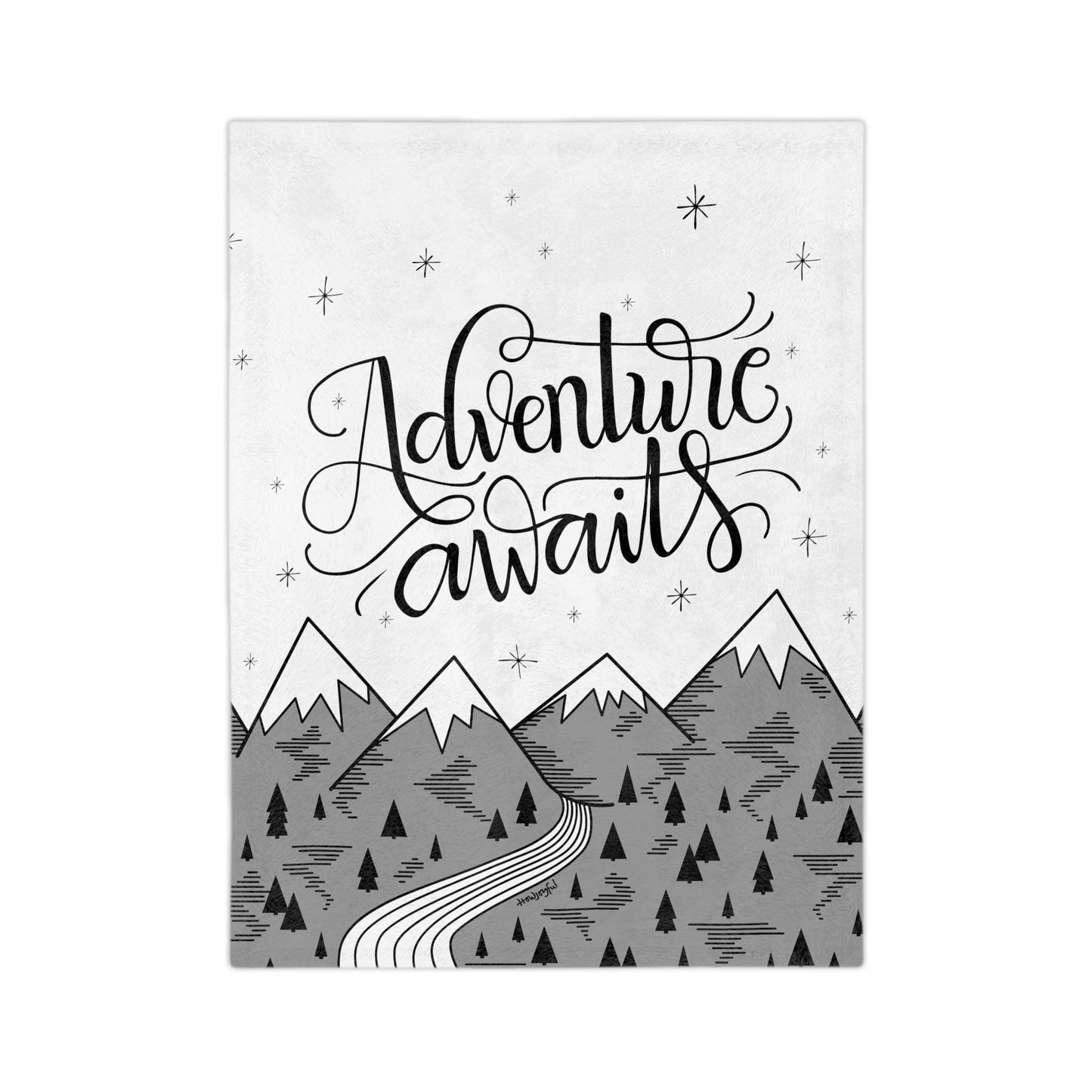 Adventure awaits mountains - Velveteen Blanket - howjoyfulshop