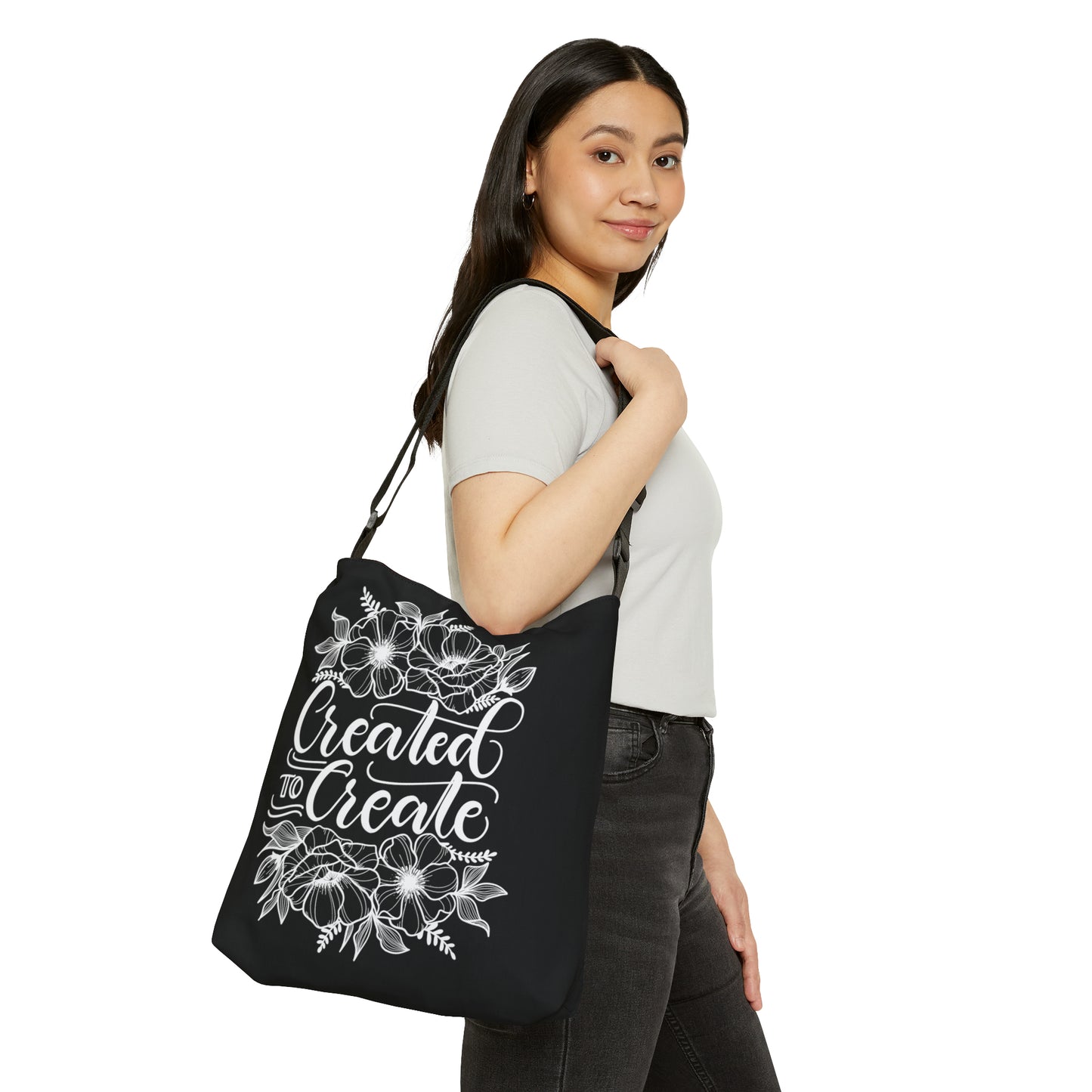 Created to Create - Adjustable Tote Bag - howjoyfulshop