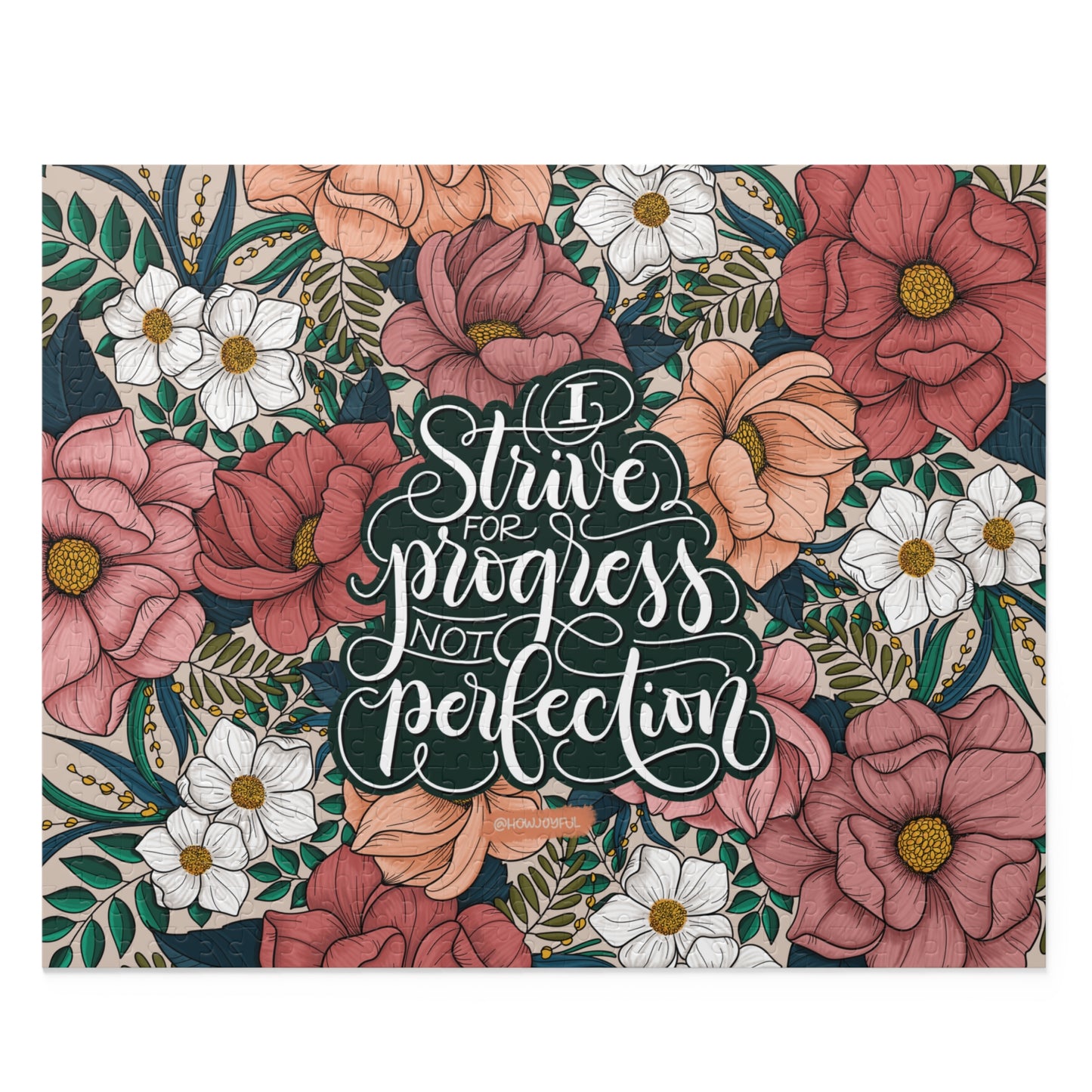 I strive for progress not perfection - Affirmation Puzzle - howjoyfulshop