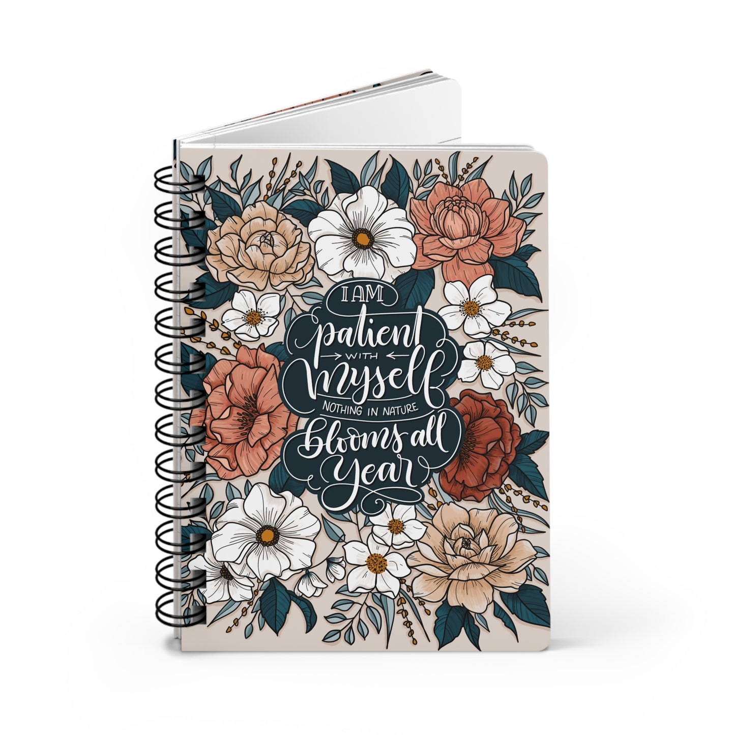 I am patient with myself - Spiral Bound Affirmation Journal - howjoyfulshop