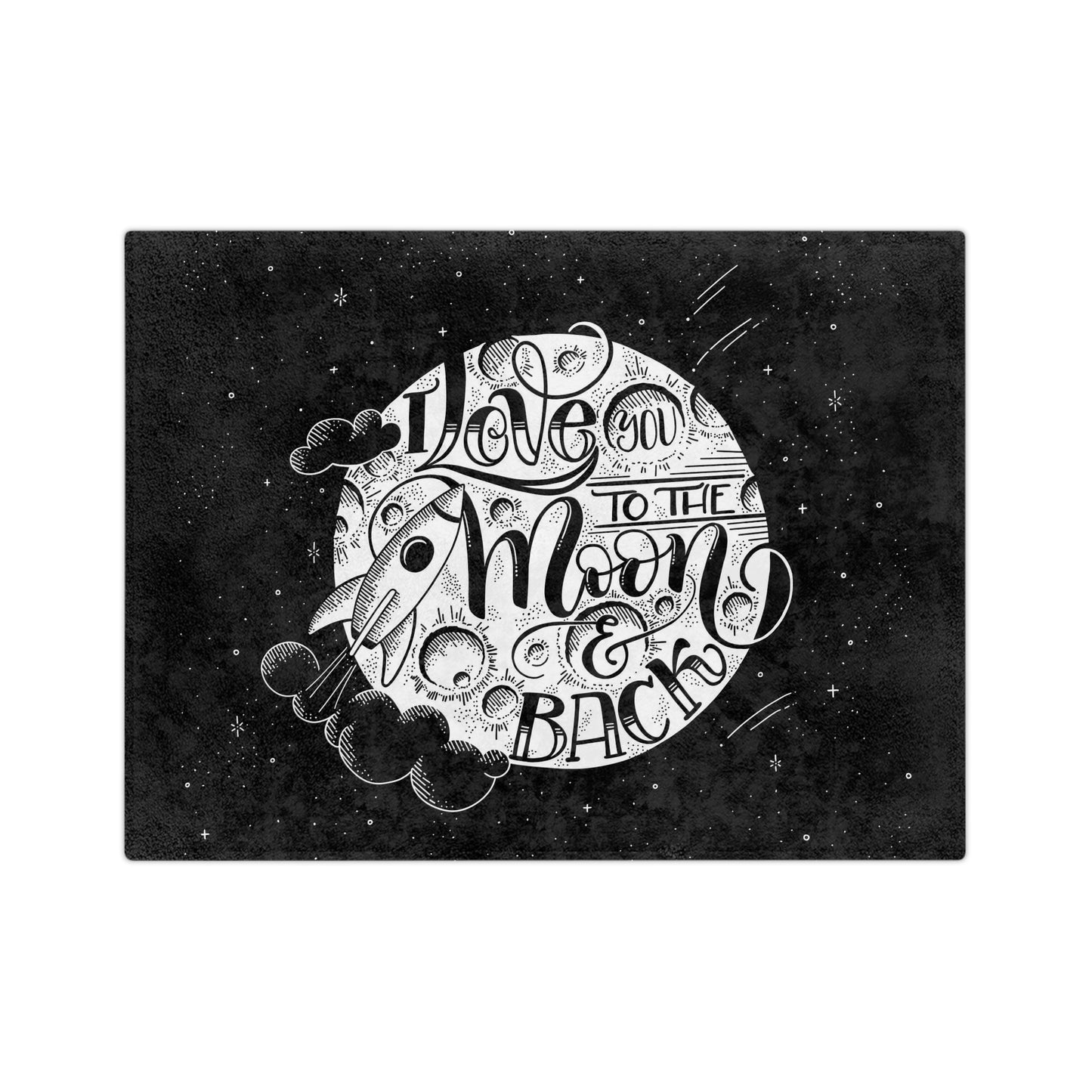 I love you to the moon and back - Velveteen Blanket - howjoyfulshop