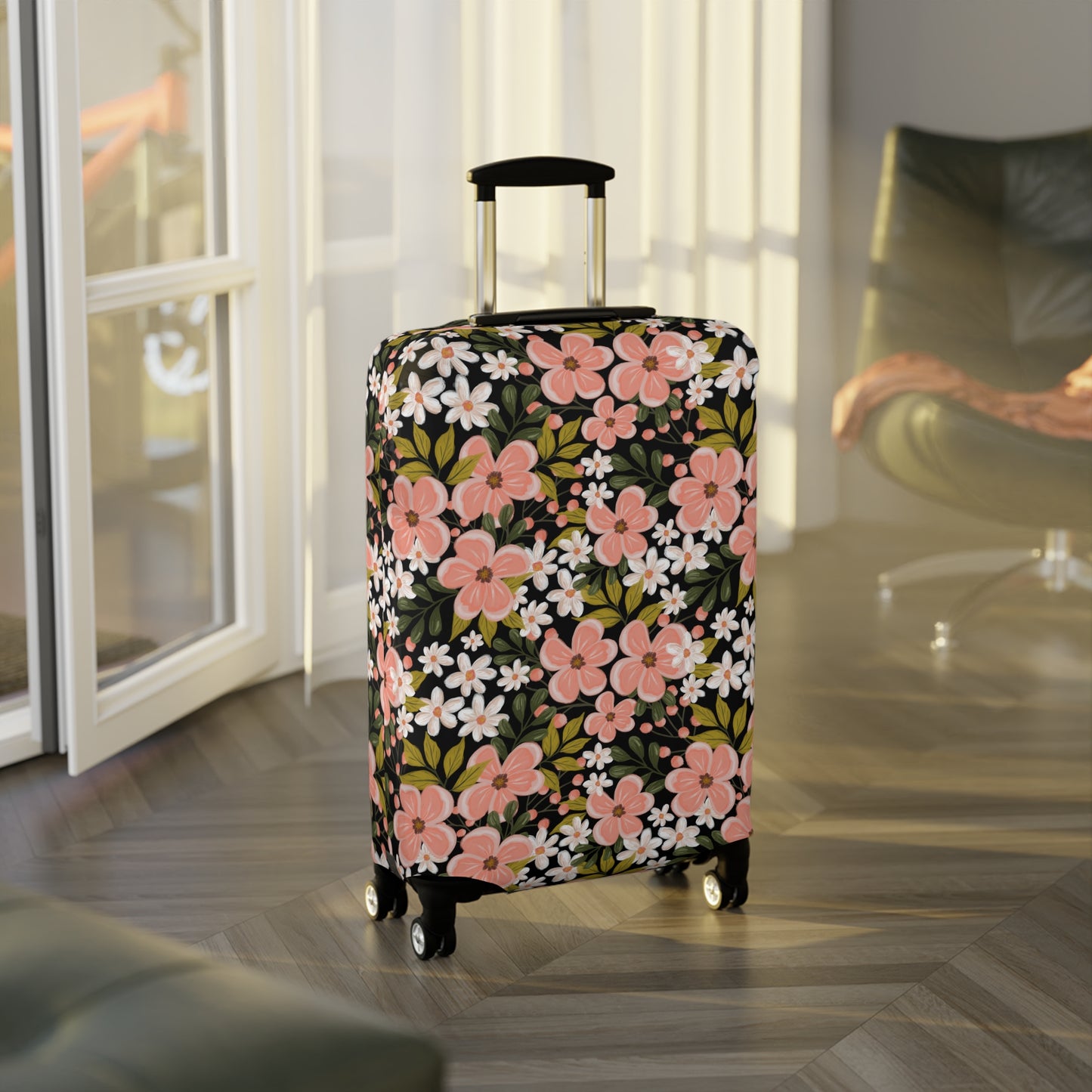 Pink Wildflower - Luggage Cover - howjoyfulshop