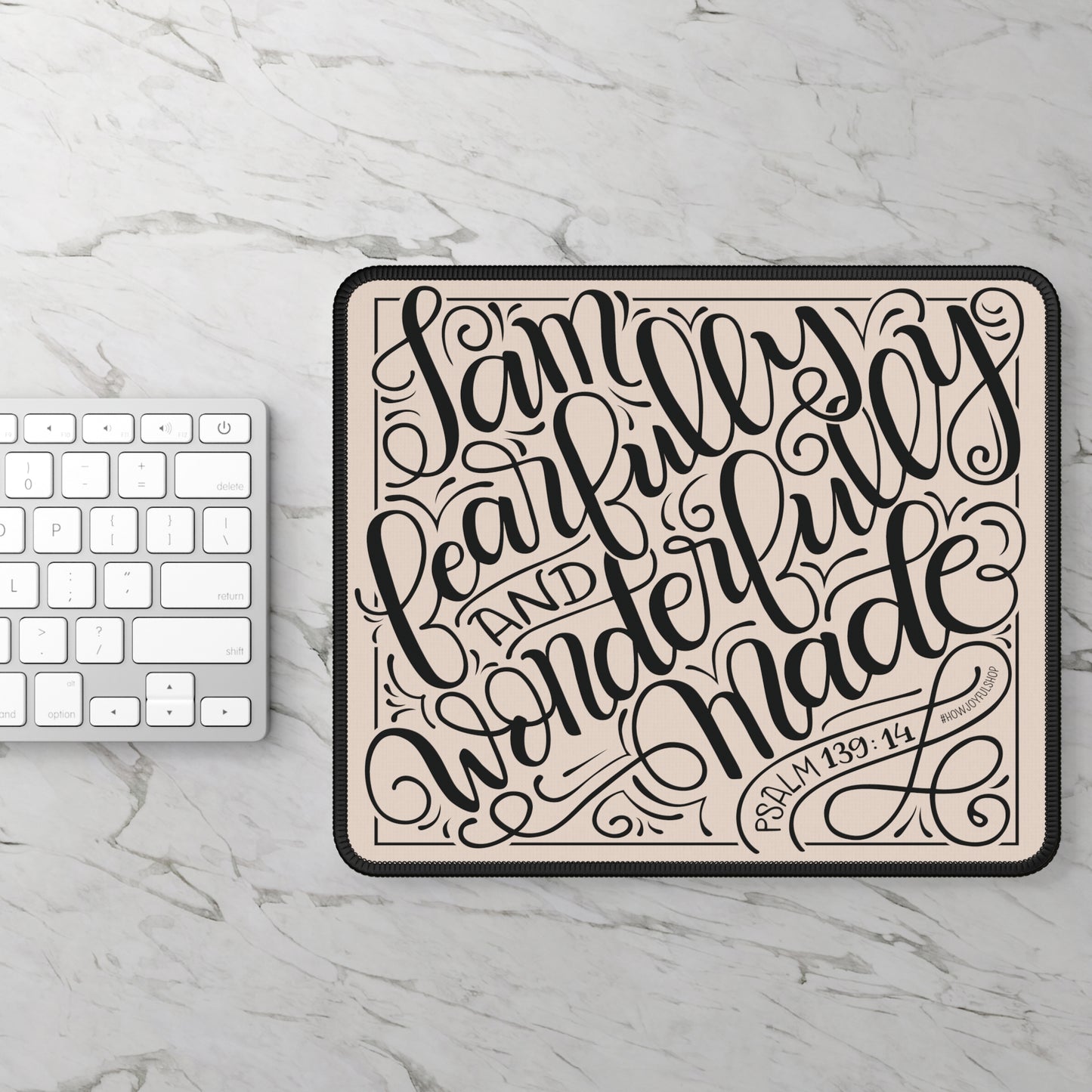 I am fearfully and wonderfully made - Tan Mousepad - howjoyfulshop