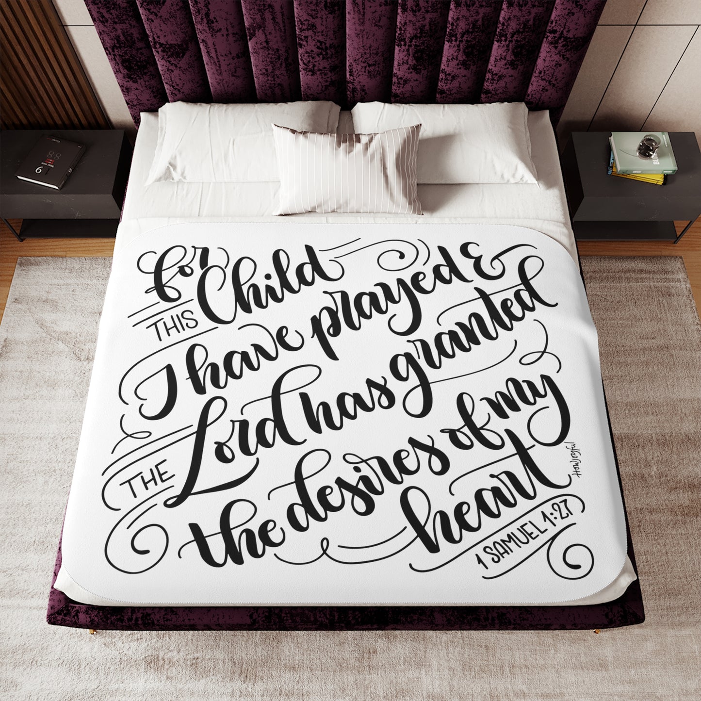 For this Child I have prayed - Sherpa Blanket - howjoyfulshop