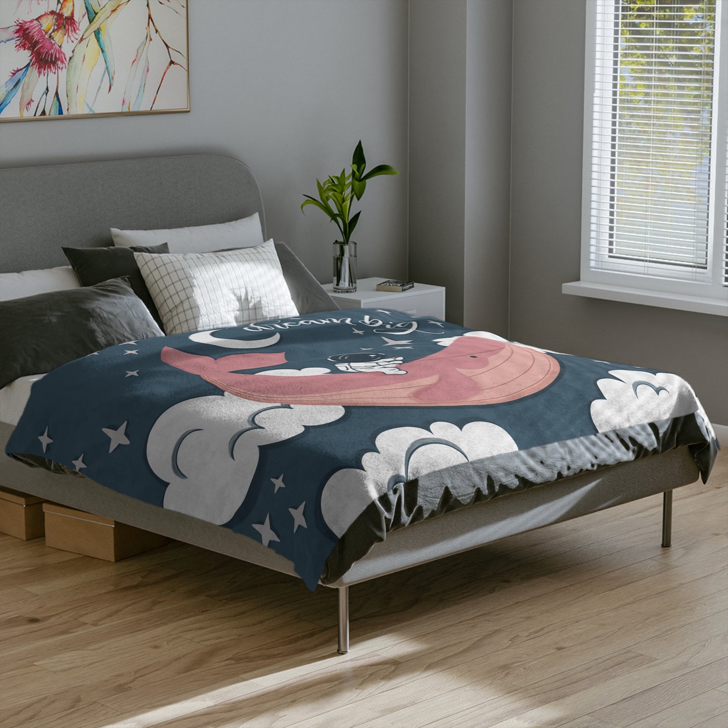 Dream big Pink - Velveteen Blanket - HowJoyful Shop