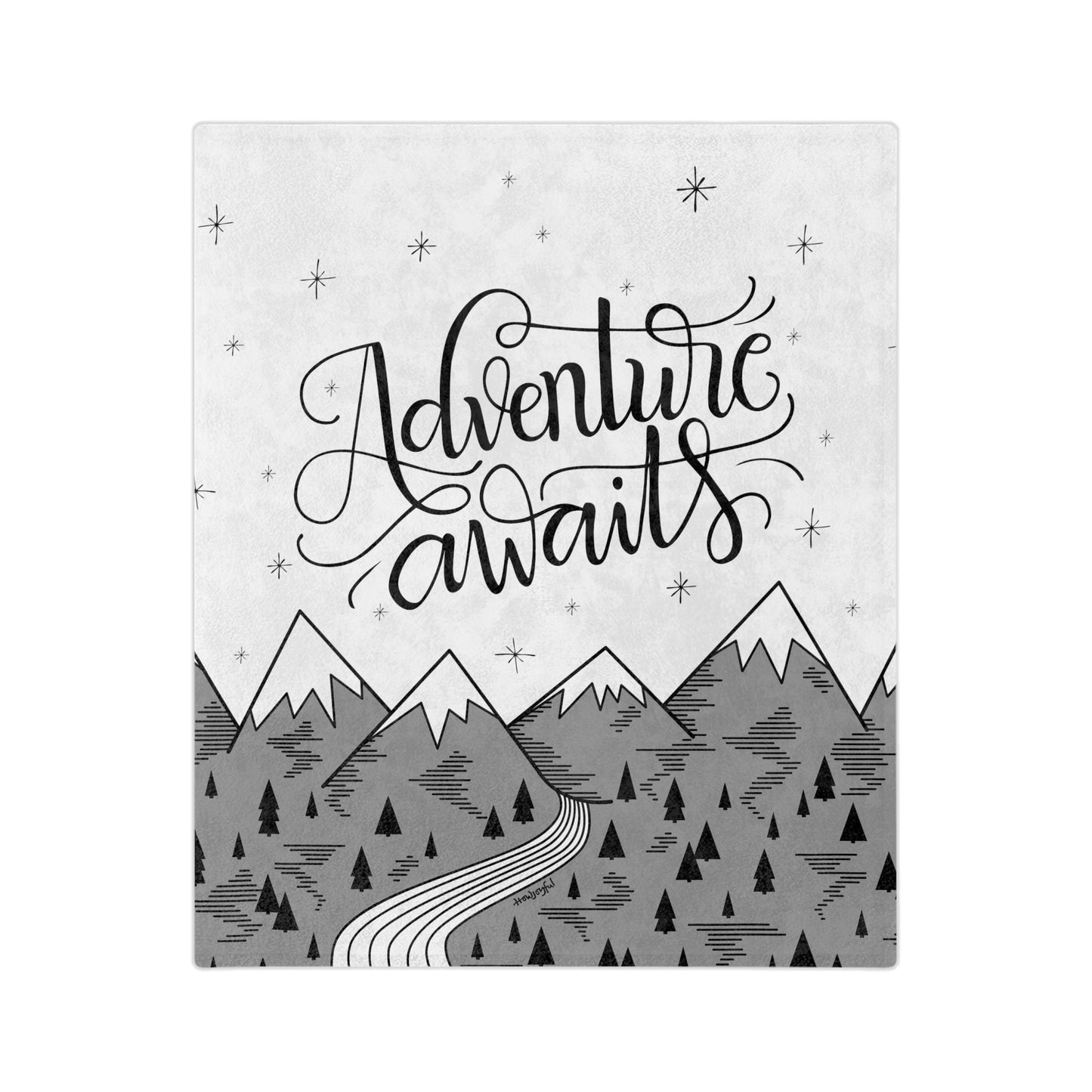 Adventure awaits mountains - Velveteen Blanket - howjoyfulshop