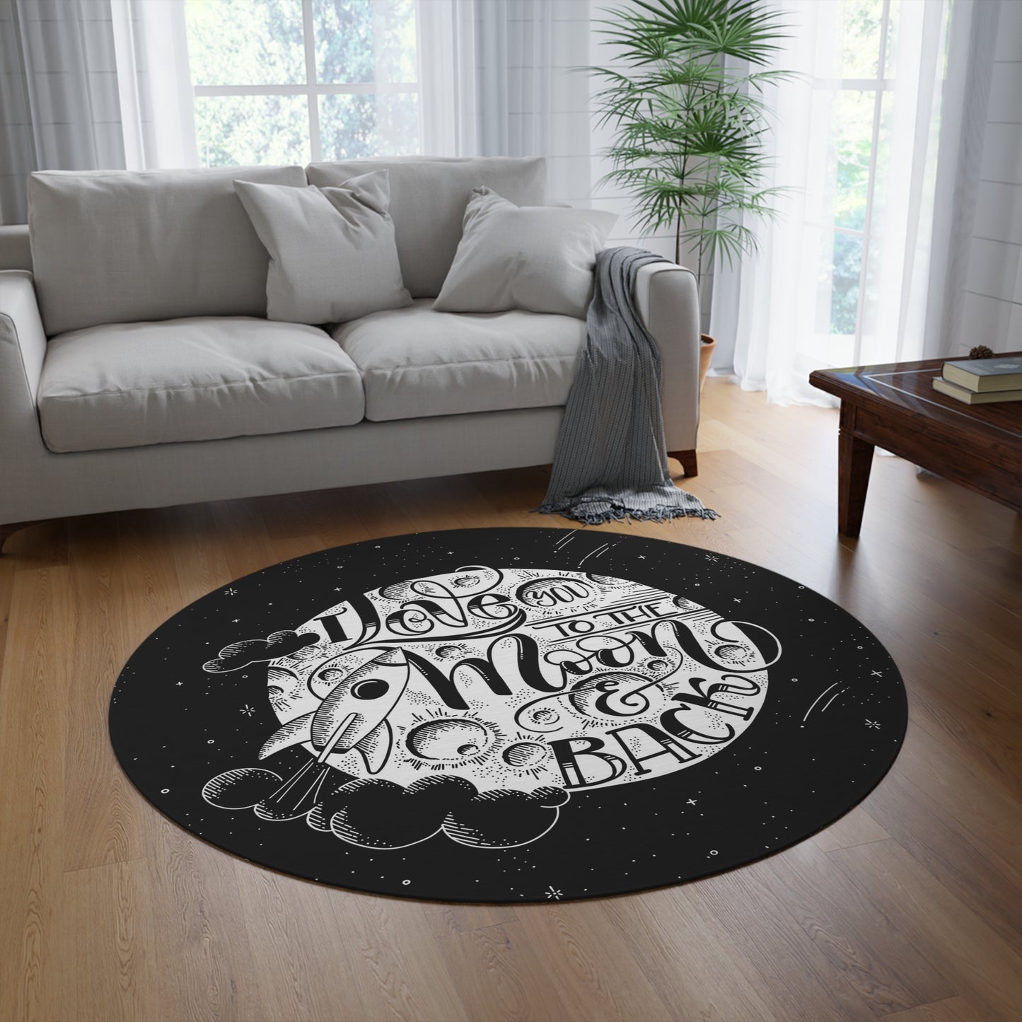 I love you to the Moon and Back Area Rug - howjoyfulshop