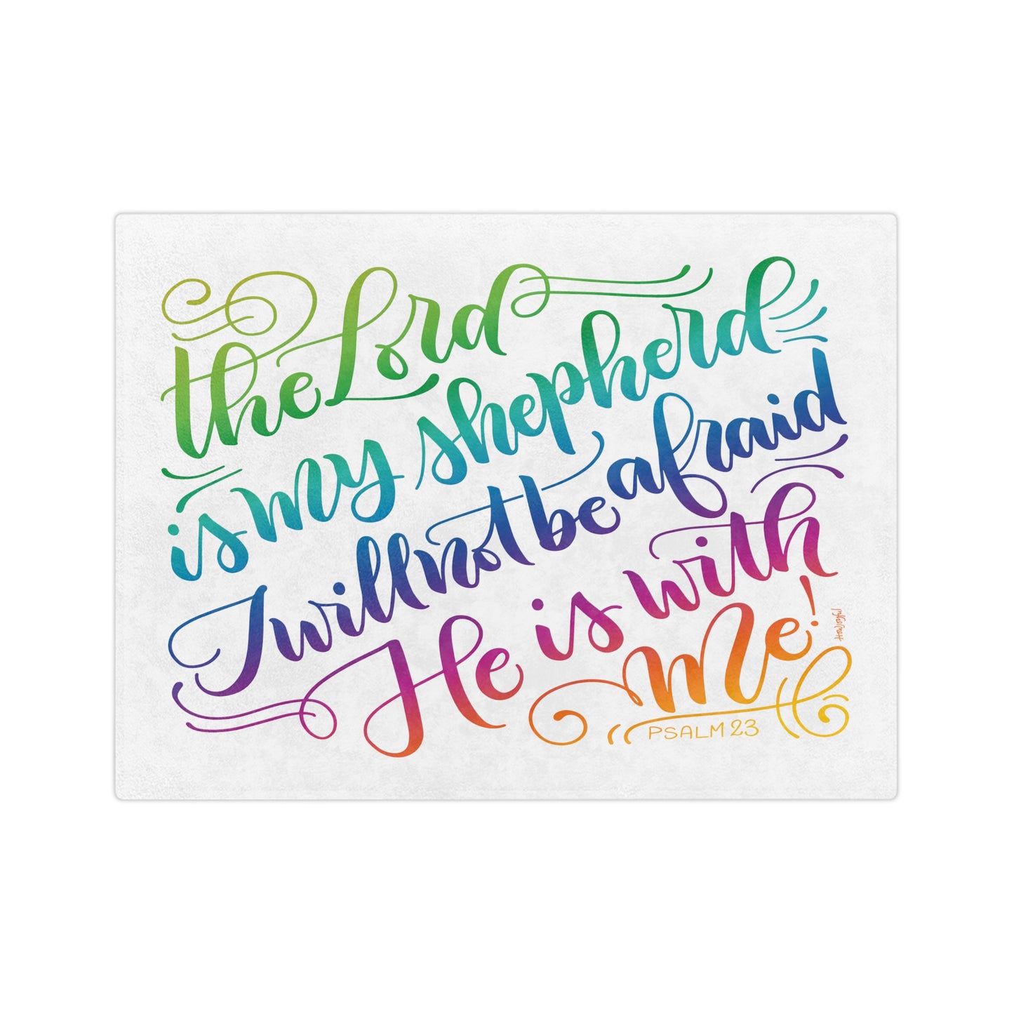The lord is my shepherd - PSLAM 23 - Rainbow - Velveteen Blanket - howjoyfulshop