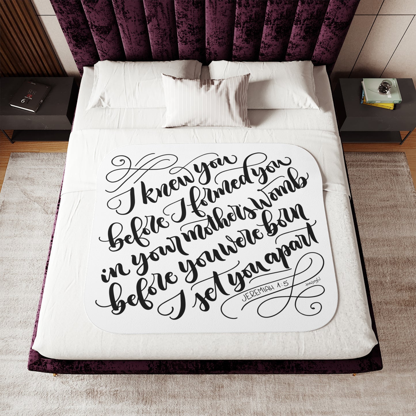 I knew you before I formed you in your mother's womb - Jeremiah 1:5 - Sherpa Blanket - howjoyfulshop