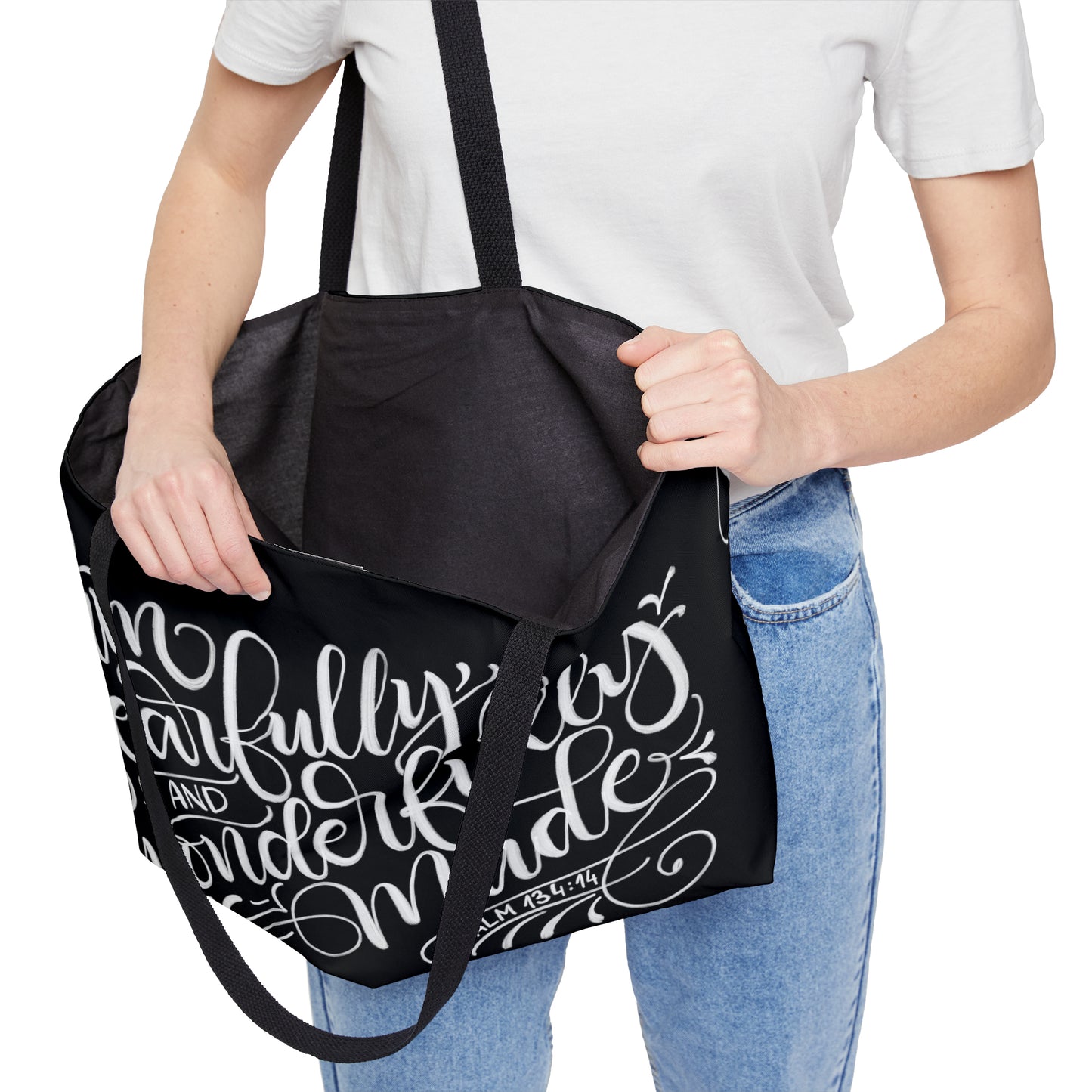 I am fearfully and wonderfully made - PSALM 134:14 - Weekender Tote Bag - howjoyfulshop