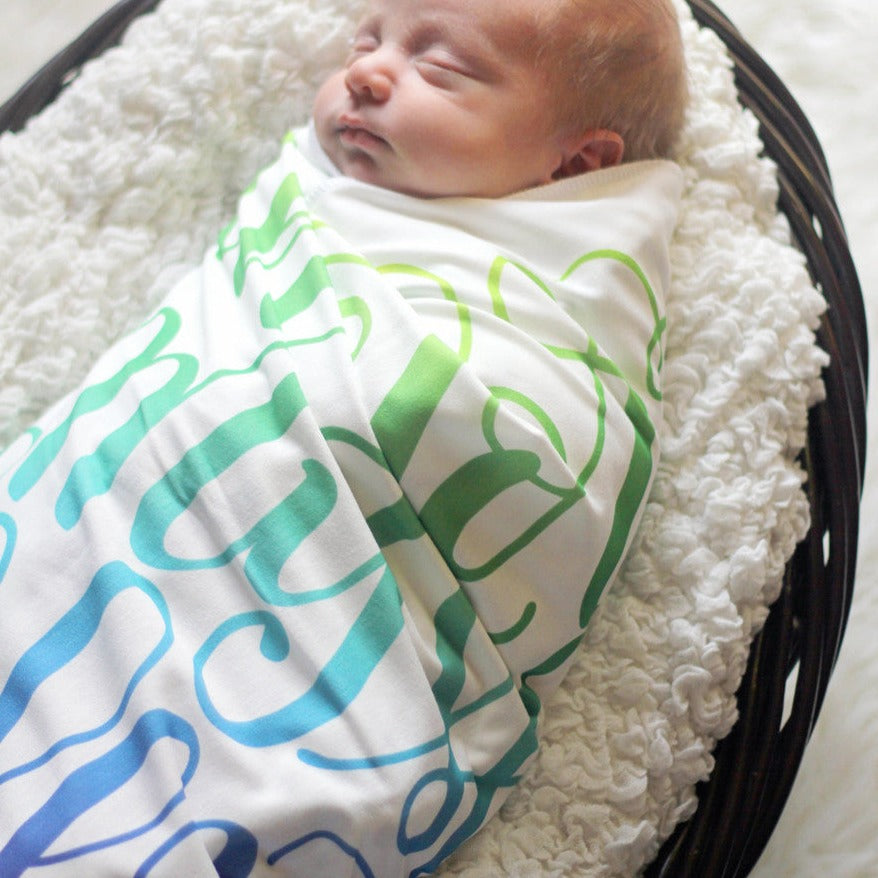 The Lord is my shepherd - Psalm 23 - Rainbow Lightweight Swaddle - howjoyfulshop