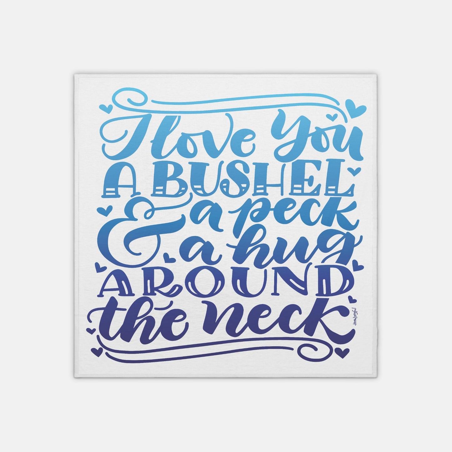 I love you a bushel & a peck - Blue Lightweight Swaddle - howjoyfulshop