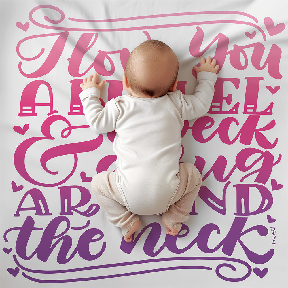 I love you a bushel & a peck - Pink Lightweight Swaddle - howjoyfulshop