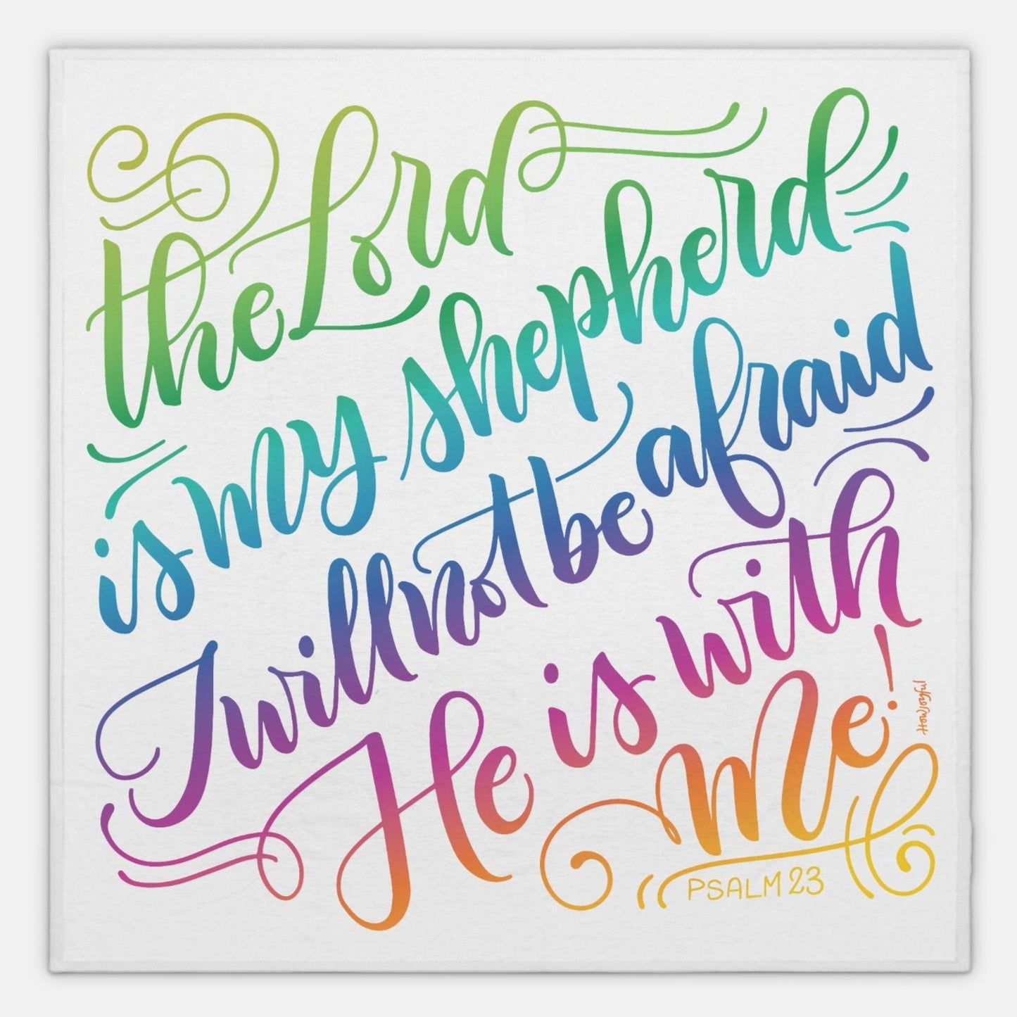 The Lord is my shepherd - Psalm 23 - Rainbow Lightweight Swaddle - howjoyfulshop