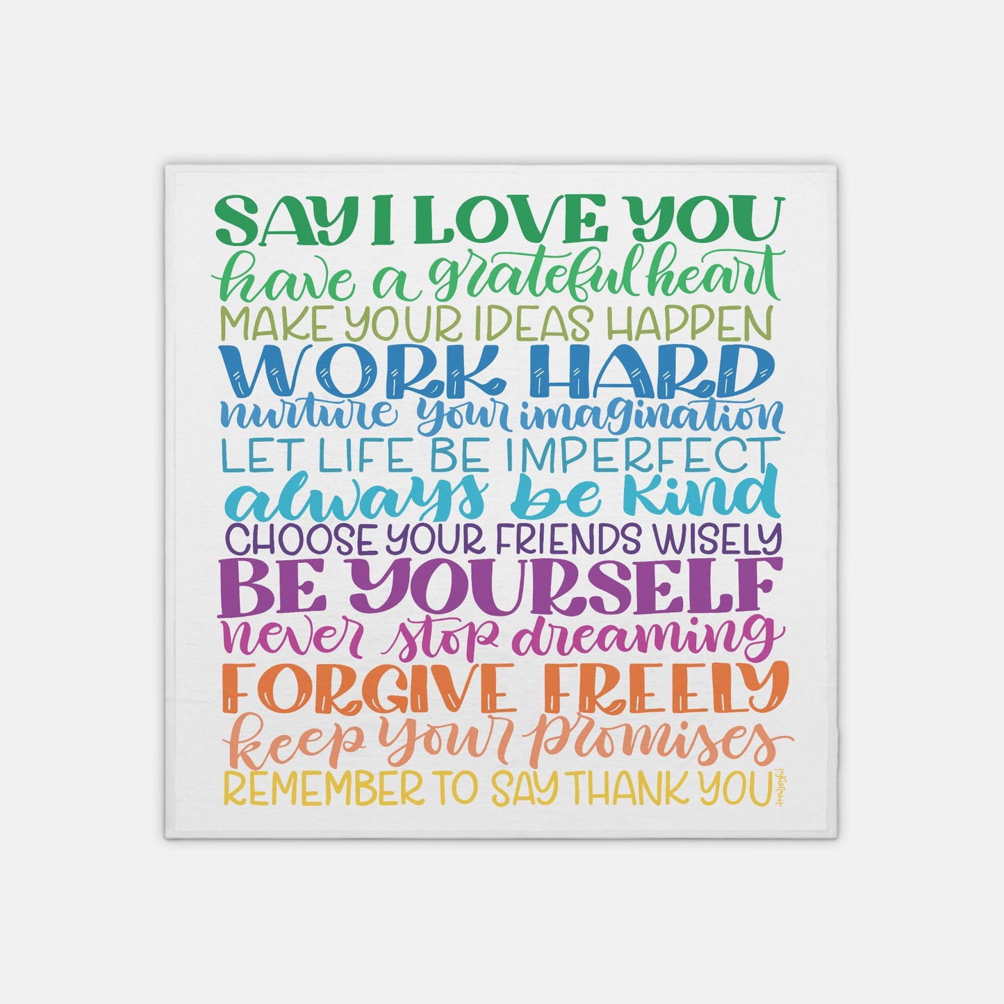Rainbow Encouraging Family Rules - Lightweight Swaddle - howjoyfulshop