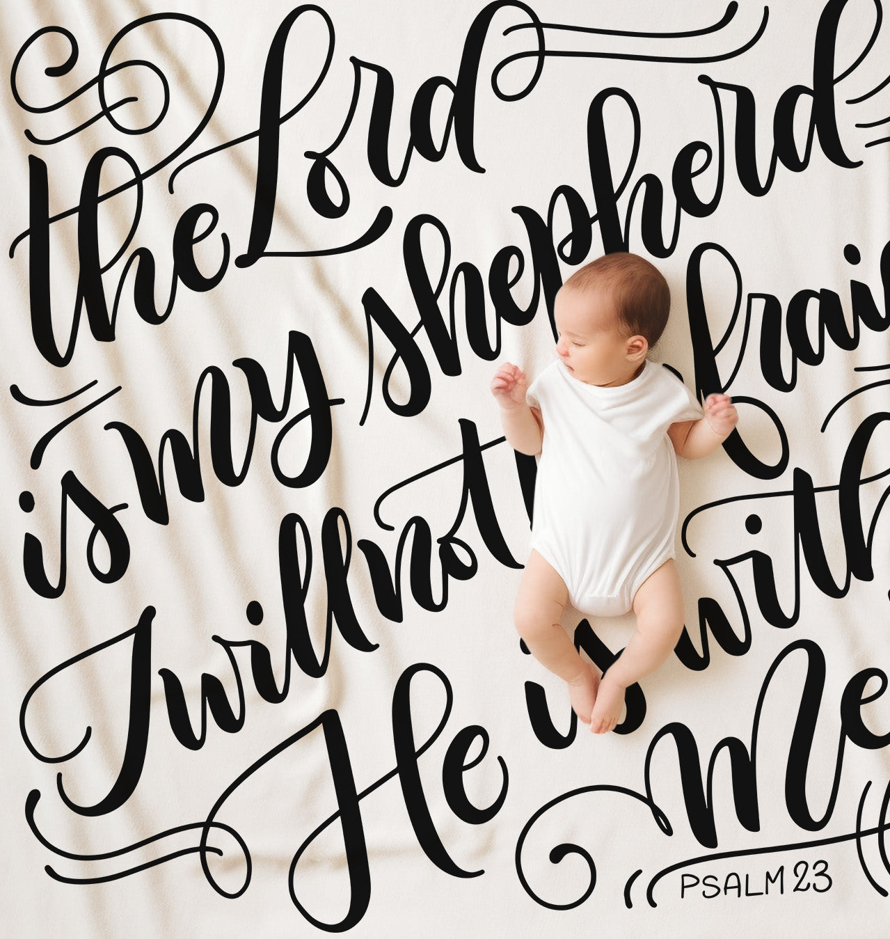The Lord is my shepherd - Psalm 23 - Lightweight Swaddle - howjoyfulshop