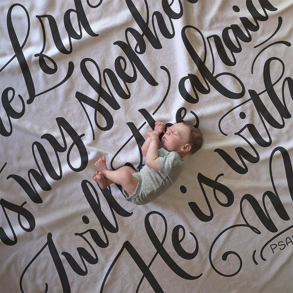 The Lord is my shepherd - Psalm 23 - Lightweight Swaddle - howjoyfulshop