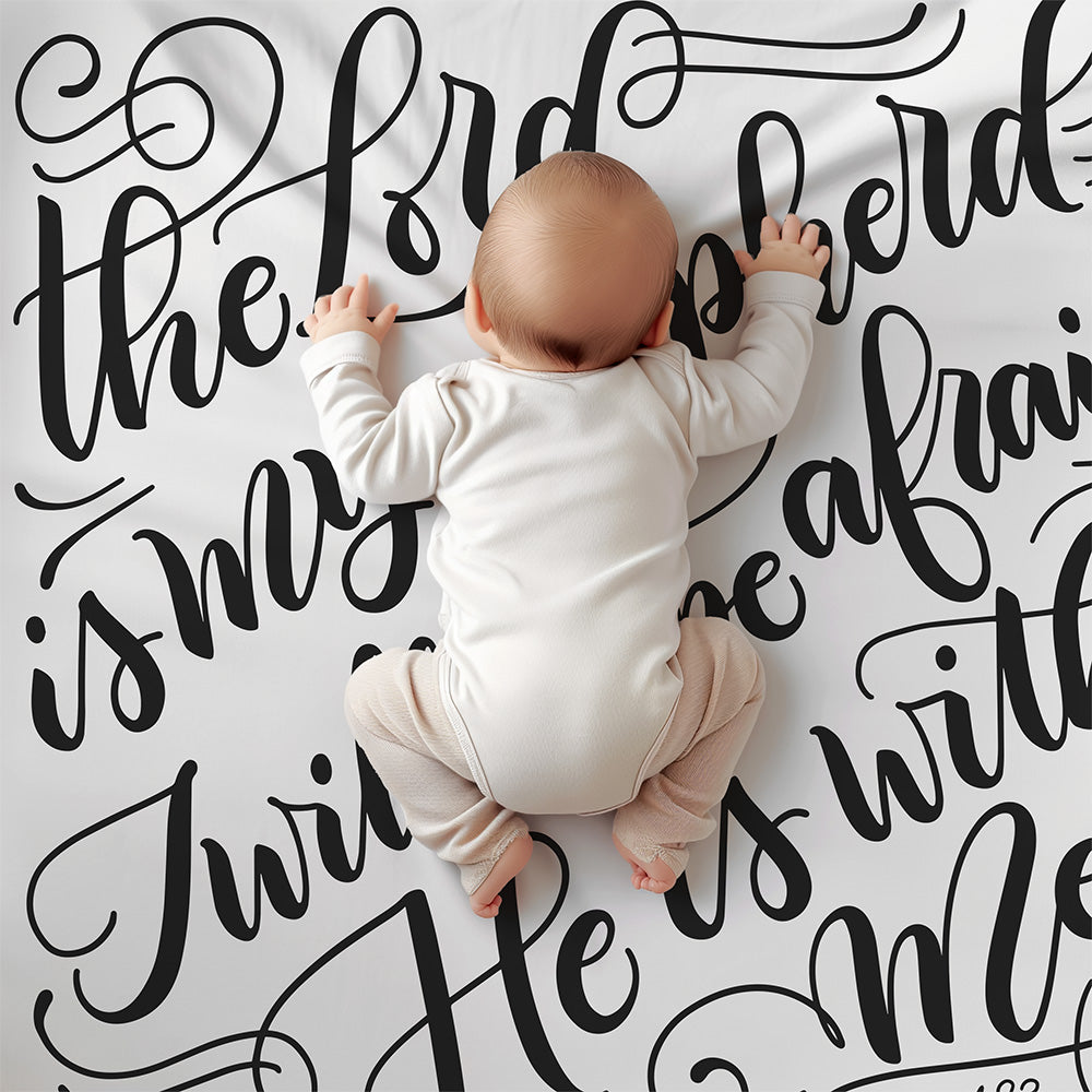 The Lord is my shepherd - Psalm 23 - Lightweight Swaddle - howjoyfulshop