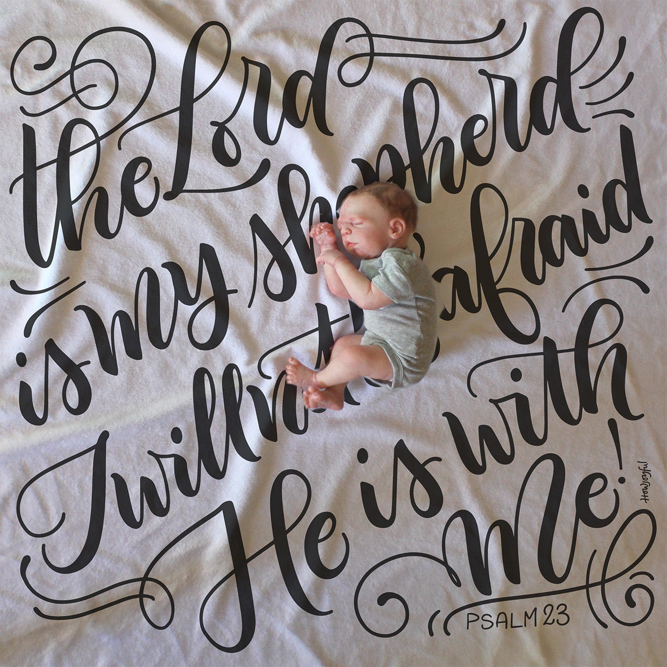 The Lord is my shepherd - Psalm 23 - Lightweight Swaddle - howjoyfulshop