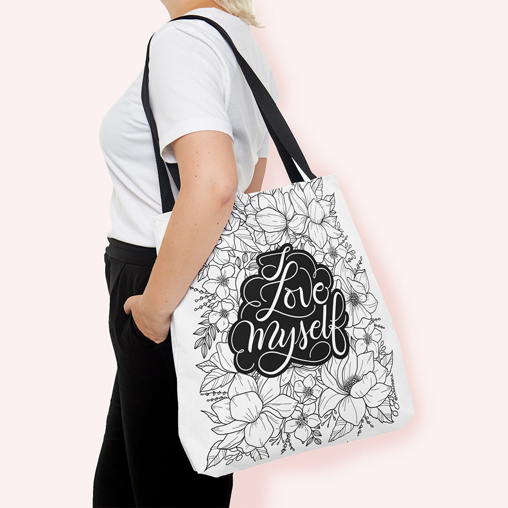 I love Myself - Affirmation Tote Bag - howjoyfulshop