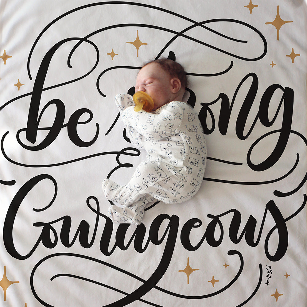 Be strong & Courageous - Lightweight Swaddle - howjoyfulshop