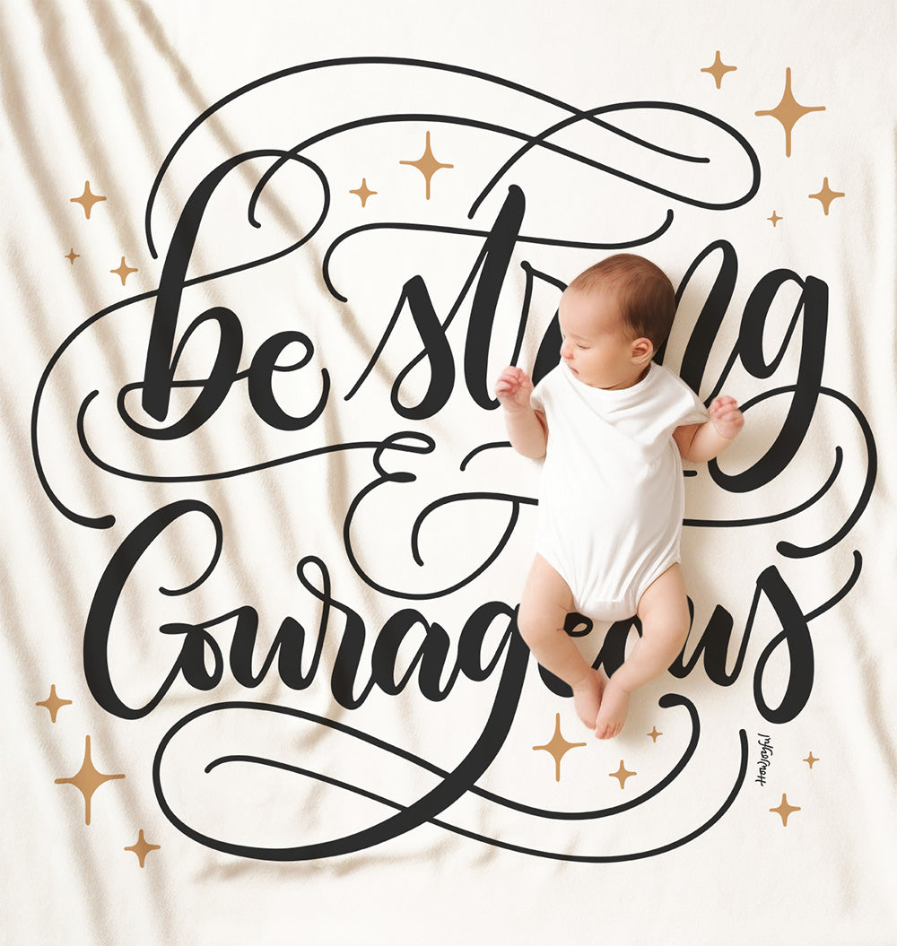 Be strong & Courageous - Lightweight Swaddle - howjoyfulshop