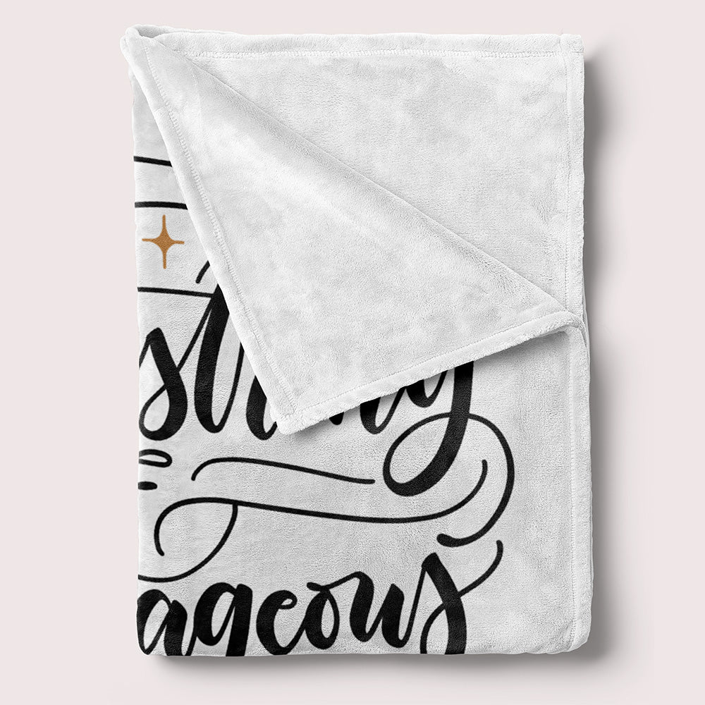 Be strong & courageous - Velveteen Blanket - howjoyfulshop