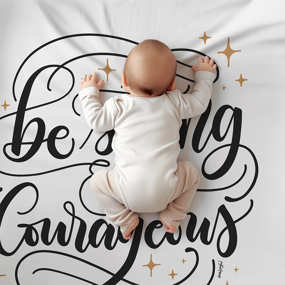 Be strong & Courageous - Lightweight Swaddle - howjoyfulshop