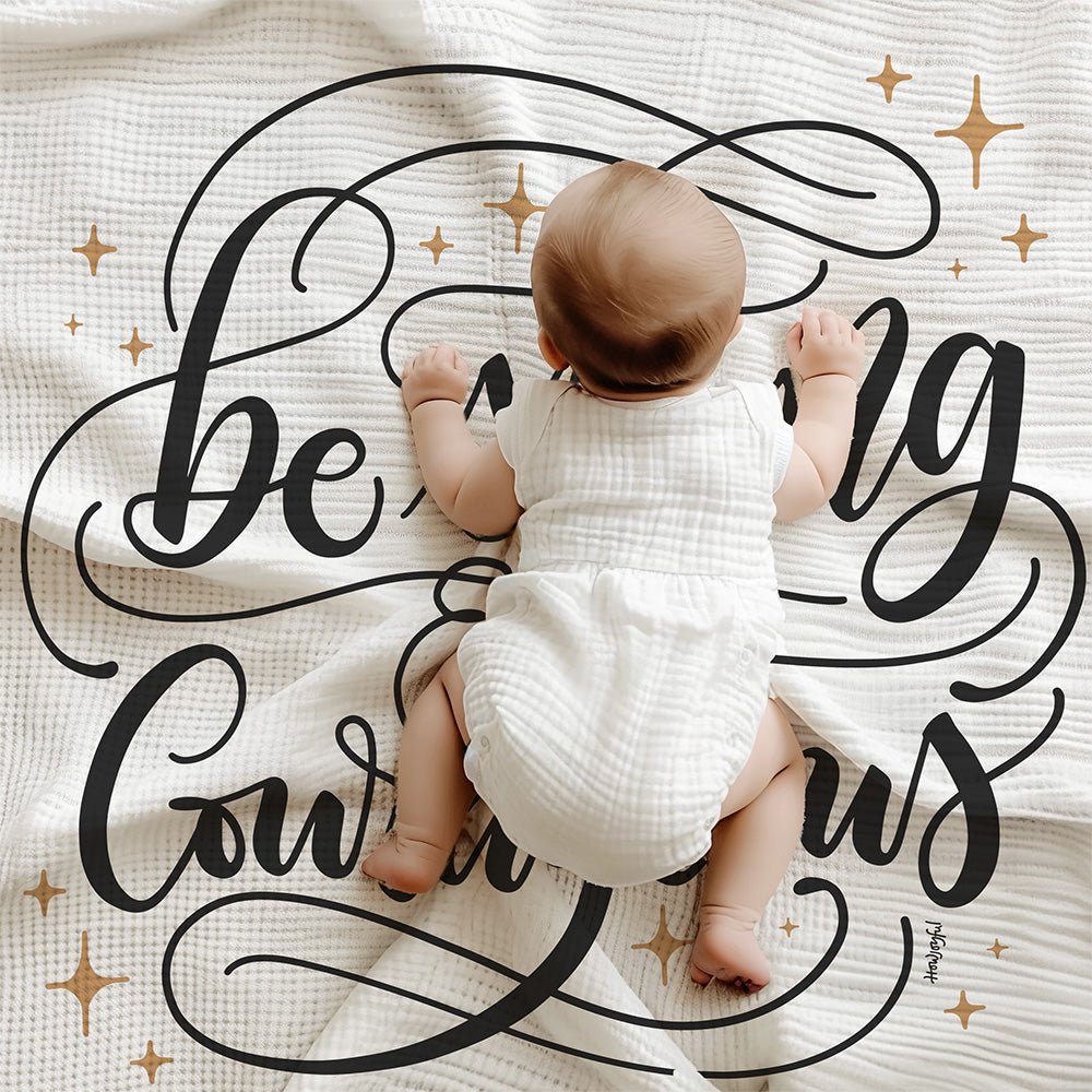 Be strong & Courageous - Lightweight Swaddle - howjoyfulshop