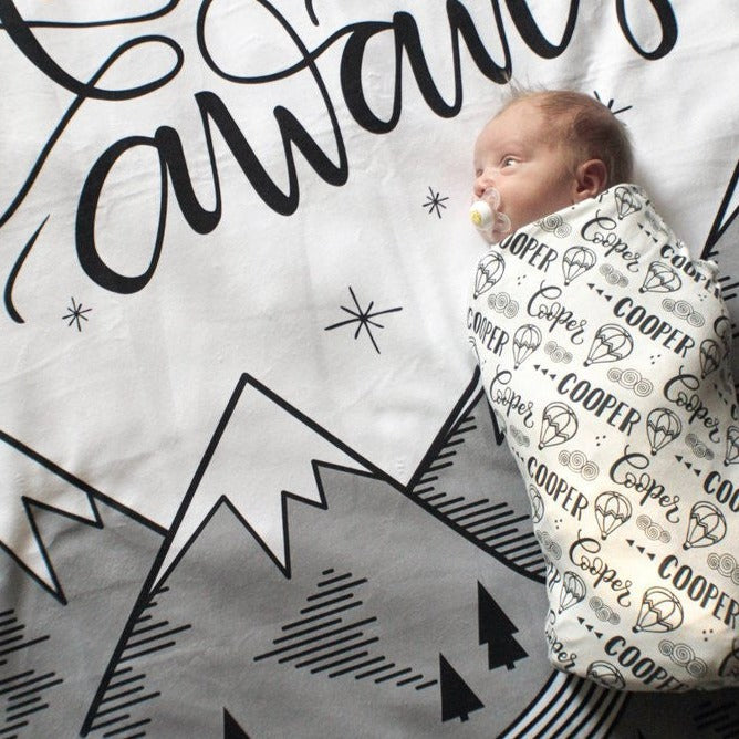 Adventure awaits mountains - Sherpa Blanket - howjoyfulshop