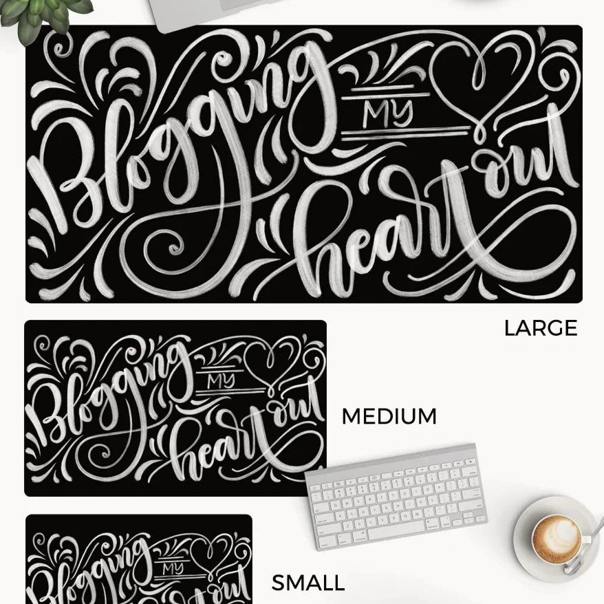 Blogging my heart out - Desk Mat - howjoyfulshop