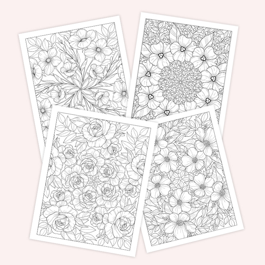 Mindful Flower Patterns for the Soul Coloring Book - howjoyfulshop