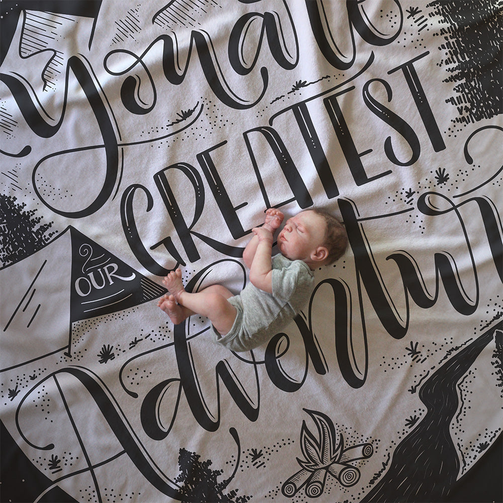 You are our greatest adventure - Woodland - Velveteen Blanket - howjoyfulshop