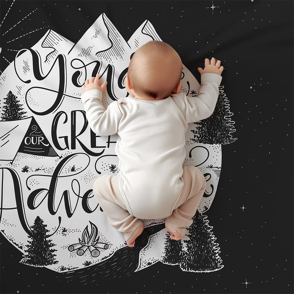 You are our greatest adventure - Woodland - Velveteen Blanket - howjoyfulshop