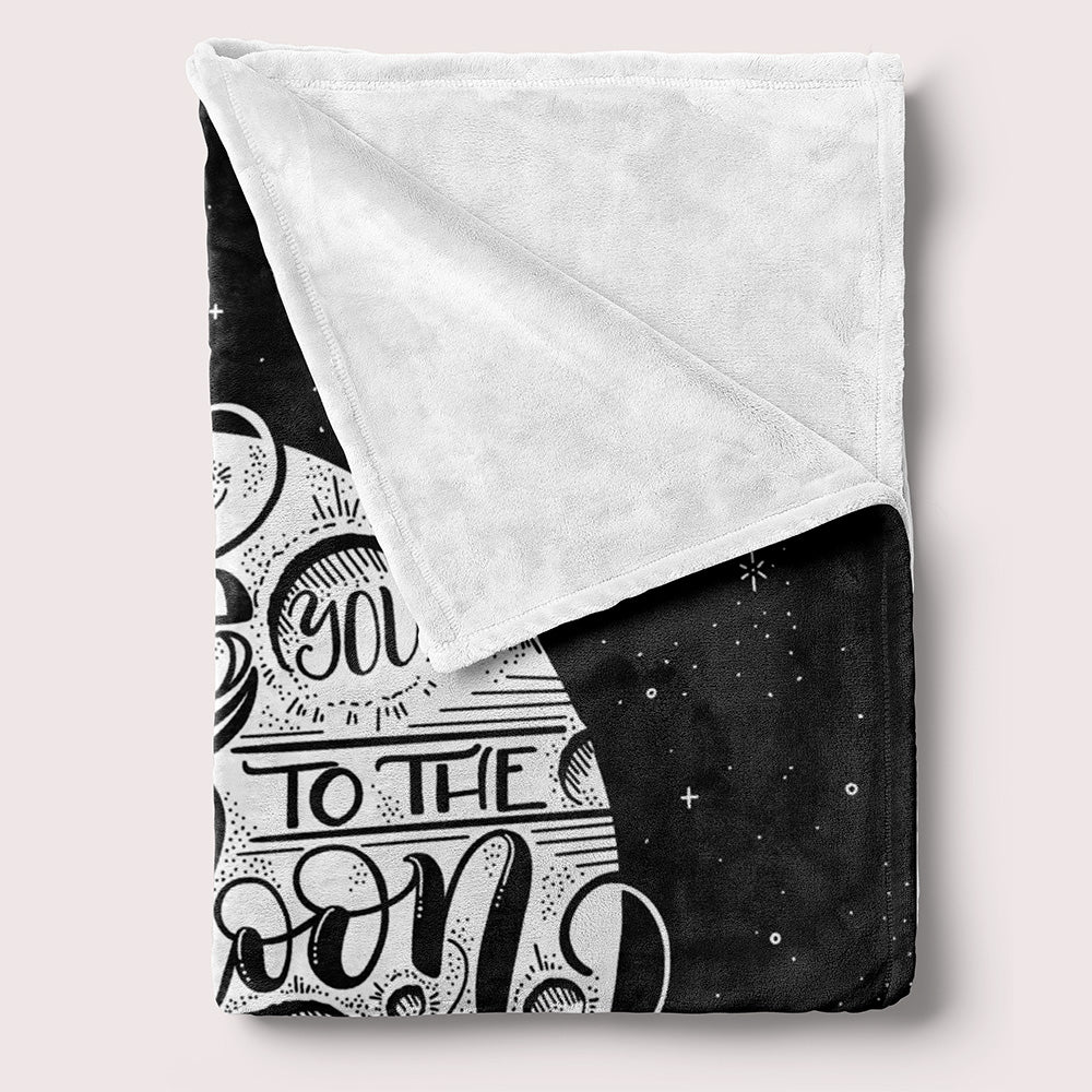 I love you to the moon and back - Velveteen Blanket - howjoyfulshop