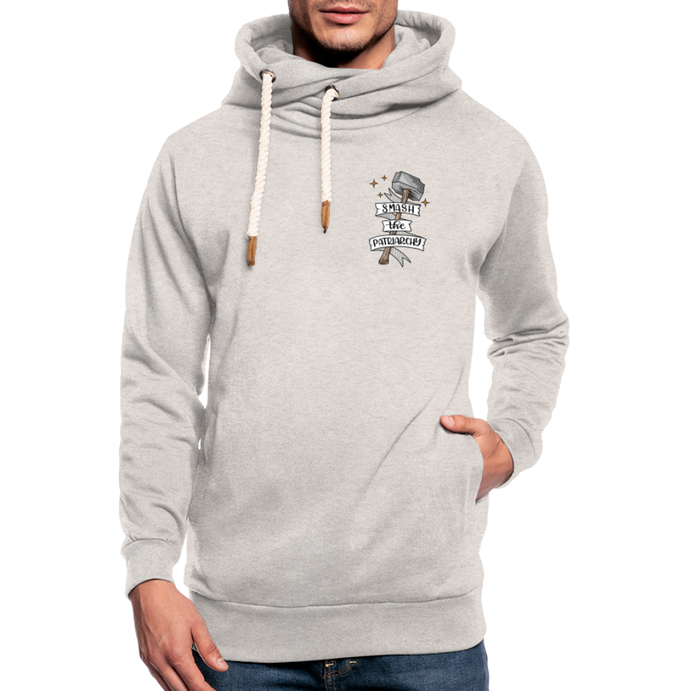 Smash the Patriarchy - Shawl Collar Hoodie - heather oatmeal