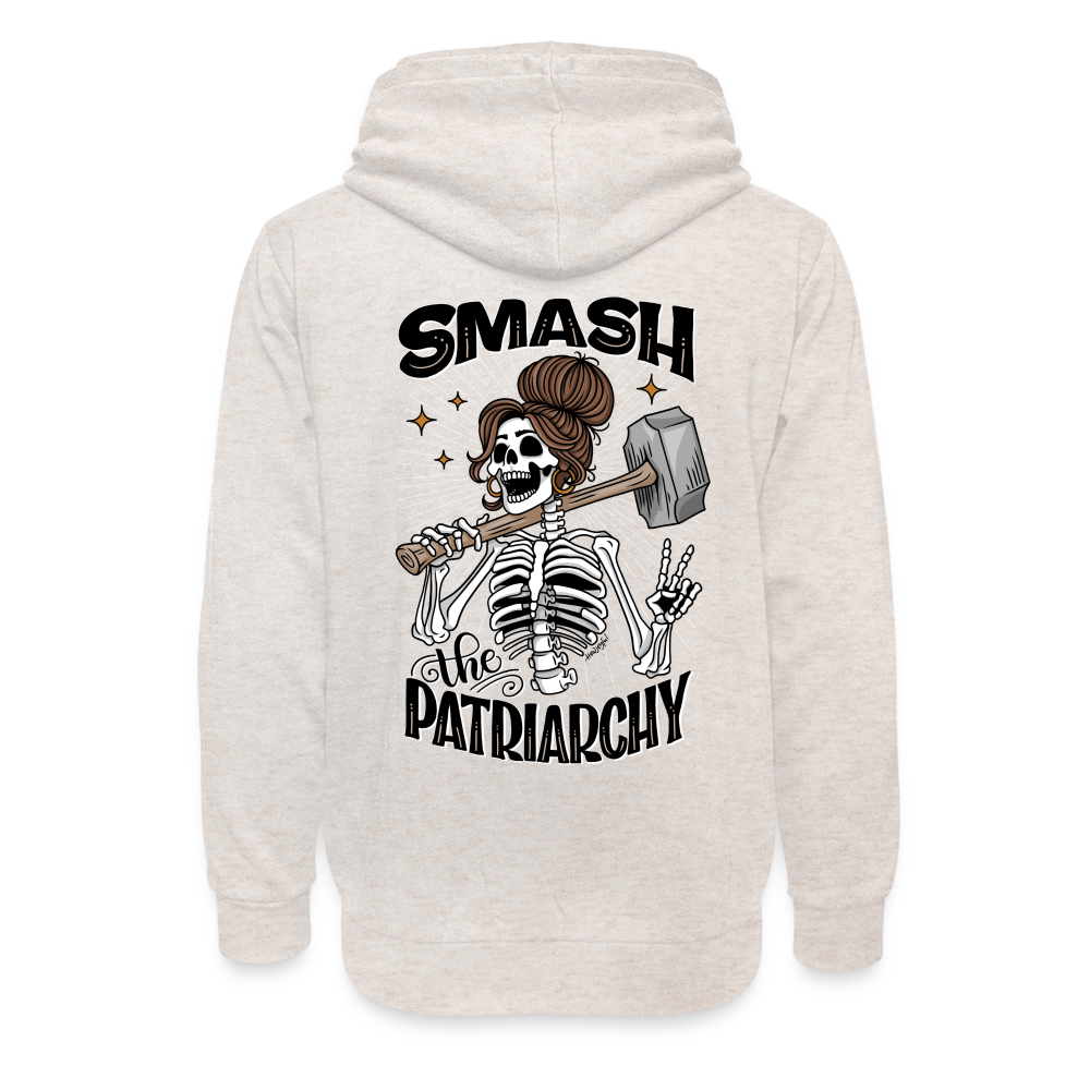 Smash the Patriarchy - Shawl Collar Hoodie - heather oatmeal
