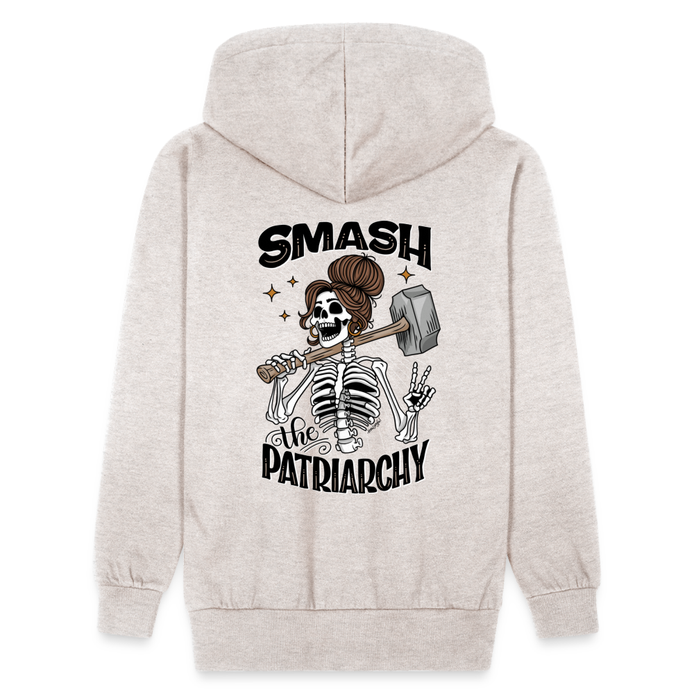 Smash the Patriarchy - Shawl Collar Hoodie - heather oatmeal