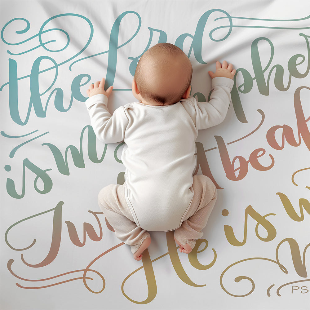 The Lord is my shepherd - Psalm 23 - Rainbow Velveteen Blanket - howjoyfulshop