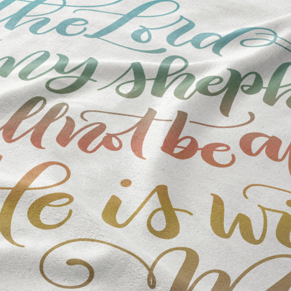 The Lord is my shepherd - Psalm 23 - Rainbow Velveteen Blanket - howjoyfulshop