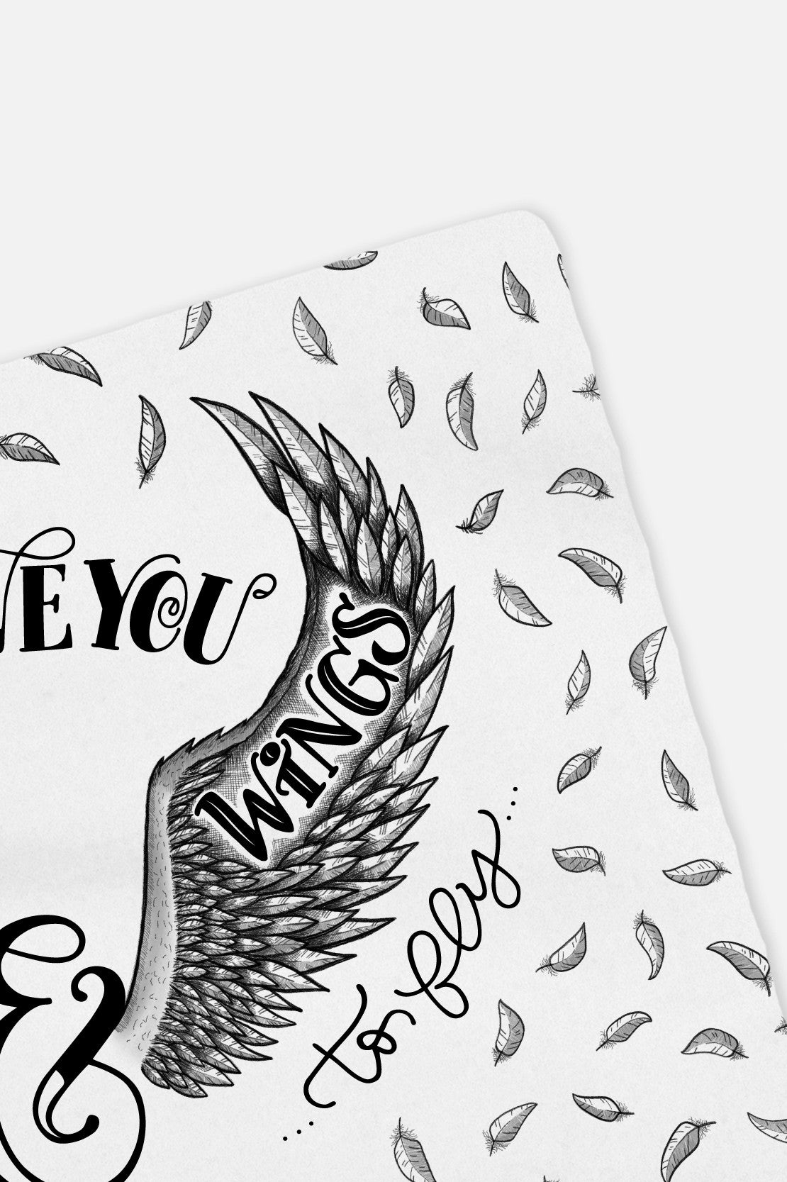 Swaddle - Organic cotton - LAP SIZE - I will give you wings to fly and roots to grow - SALE - howjoyfulshop