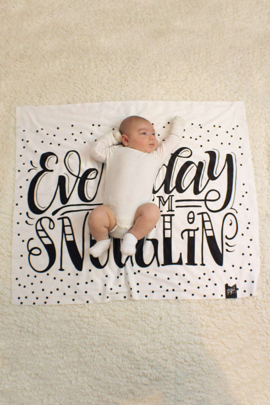 Swaddle - Organic cotton - LAP SIZE - Everyday I'm snugglin' - SALE - howjoyfulshop