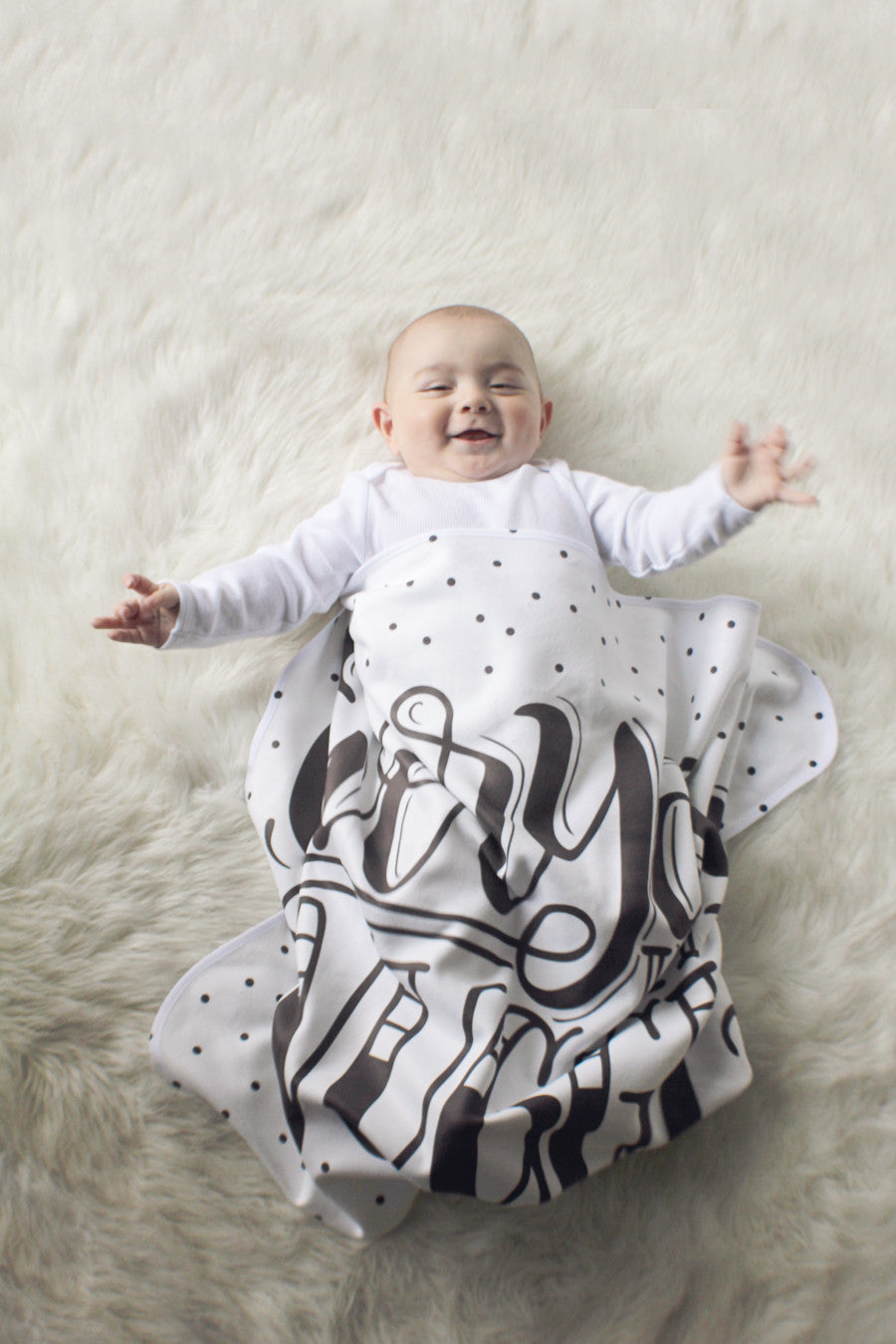 Swaddle - Organic cotton - LAP SIZE - Everyday I'm snugglin' - SALE - howjoyfulshop