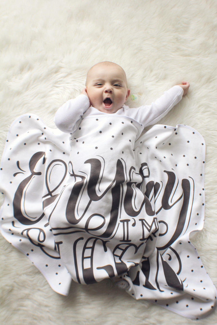 Swaddle - Organic cotton - LAP SIZE - Everyday I'm snugglin' - SALE - howjoyfulshop