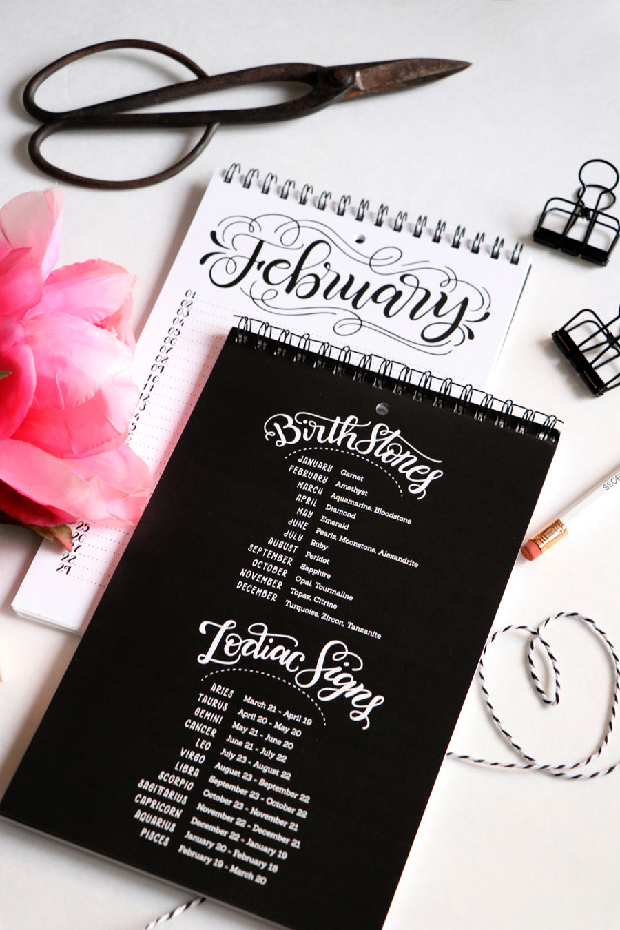 Perpetual calendar - Hand lettered calendar - howjoyfulshop