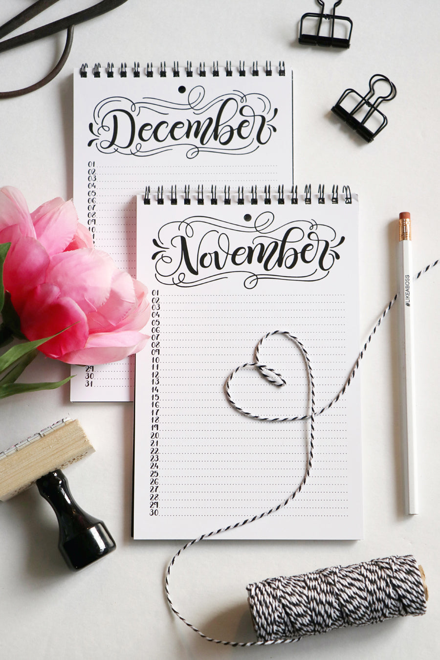 Perpetual calendar - Hand lettered calendar - howjoyfulshop