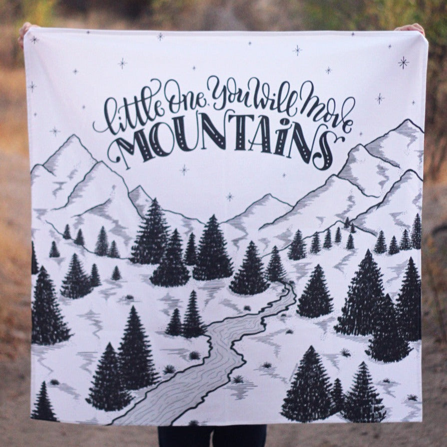Muslin cotton swaddle - Little one, you will move mountains - howjoyfulshop