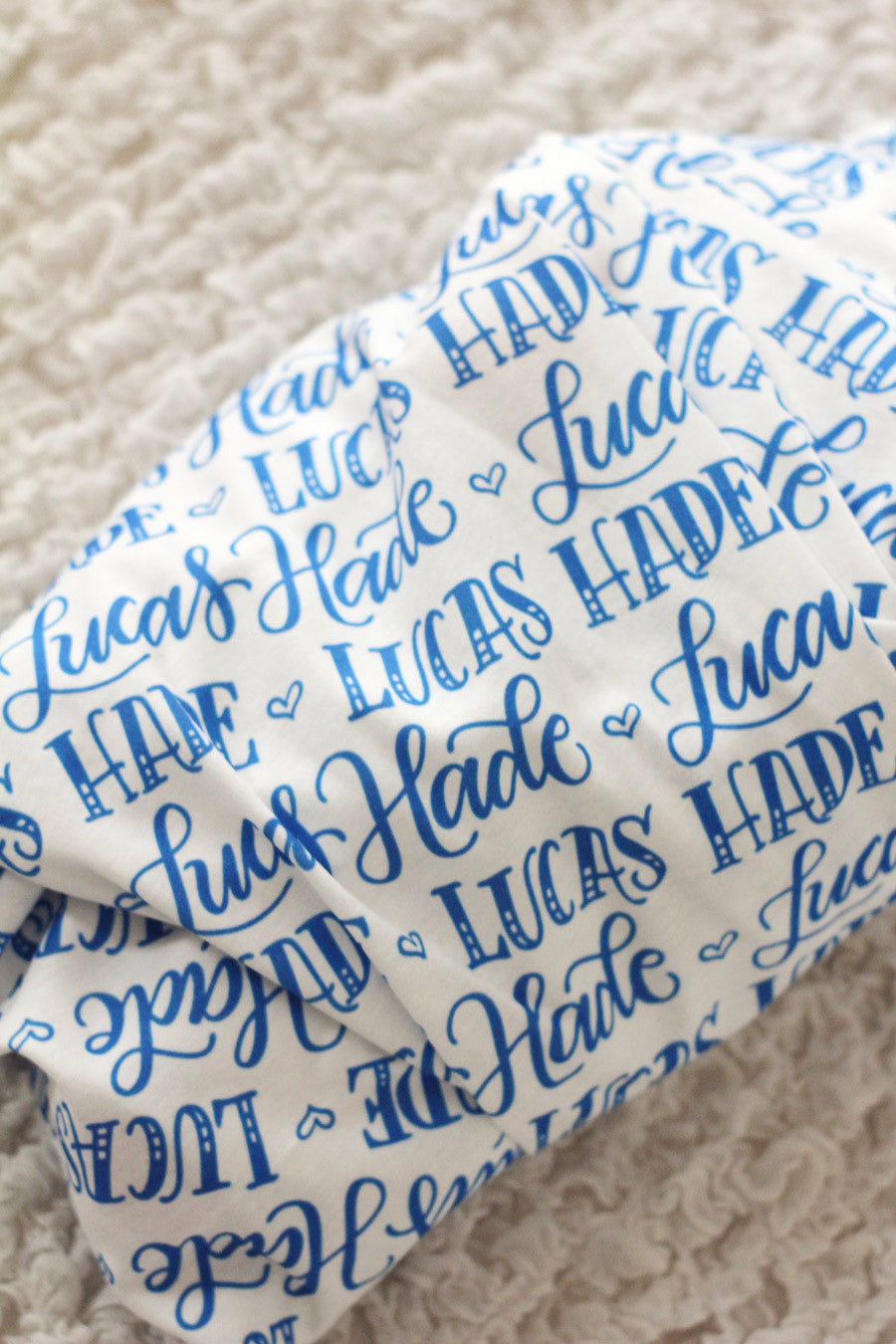 Personalized Swaddle - Hand-lettered name in one color - howjoyfulshop